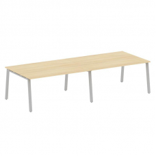 Metal System Переговорный стол (2 столешницы) на А-образном м/к БА.ПРГ-2.4 Акация Лорка/Металл Серый
