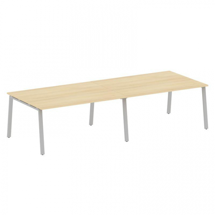 Metal System Переговорный стол (2 столешницы) на А-образном м/к БА.ПРГ-2.4 Акация Лорка/Металл Серый