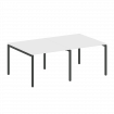 Metal System Quattro Переговорный стол (2 столешницы) на П-образном м/к 40БП.ПРГ-2.1 Белый/Металл Ан
