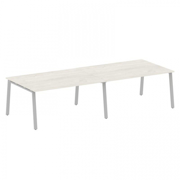 Metal System Переговорный стол (2 столешницы) на А-образном м/к БА.ПРГ-2.4 Дуб Наварра/Металл Серый