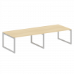 Metal System Quattro Переговорный стол (2 столешницы) на О-образном м/к 50БО.ПРГ-2.4 Акация Лорка/Ме