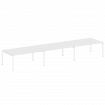 Metal System Quattro Переговорный стол (3 столешницы) на П-оразном м/к 50БП.ПРГ-3.5 Белый/Металл Бел