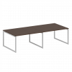 Metal System Quattro Перег. стол (2 столешницы) на О-образном м/к 40БО.ПРГ-2.3 Венге Цаво/Металл Сер