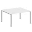 Metal System Переговорный стол (1 столешница) на П-образном м/к БП.ПРГ-1.3 Белый/Металл Серый 1400*1