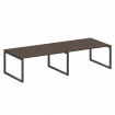 Metal System Quattro Переговорный стол (2 столешницы) на О-образном м/к 50БО.ПРГ-2.4 Венге Цаво/Мета