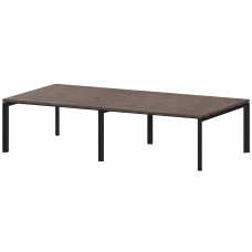 Стол переговорный на металлокаркасе КТМ-28.14.38 Дуб апрель/Черный 2800x1400x750 Акцент