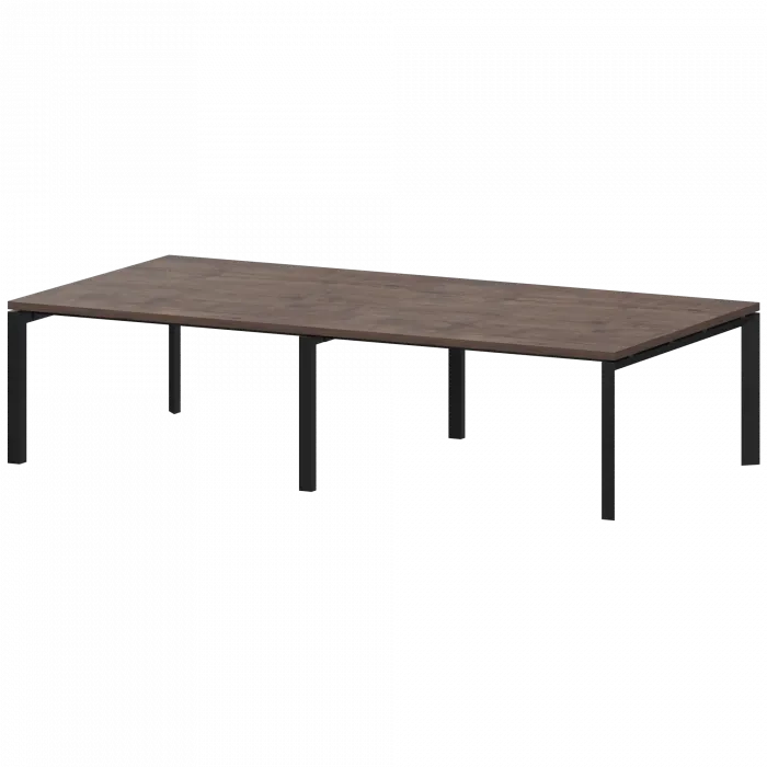 Стол переговорный на металлокаркасе КТМ-28.14.38 Дуб апрель/Черный 2800x1400x750 Акцент