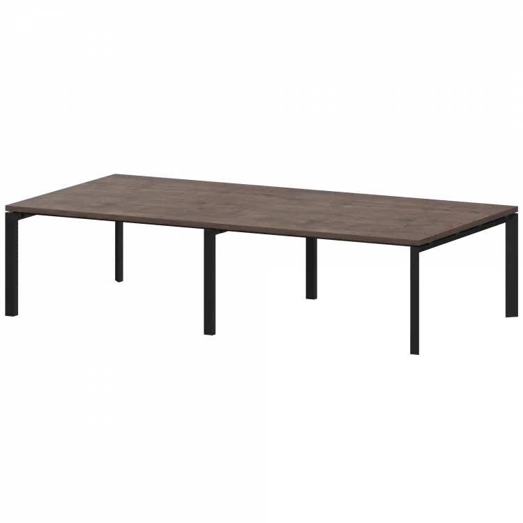 Стол переговорный на металлокаркасе КТМ-28.14.38 Дуб апрель/Черный 2800x1400x750 Акцент