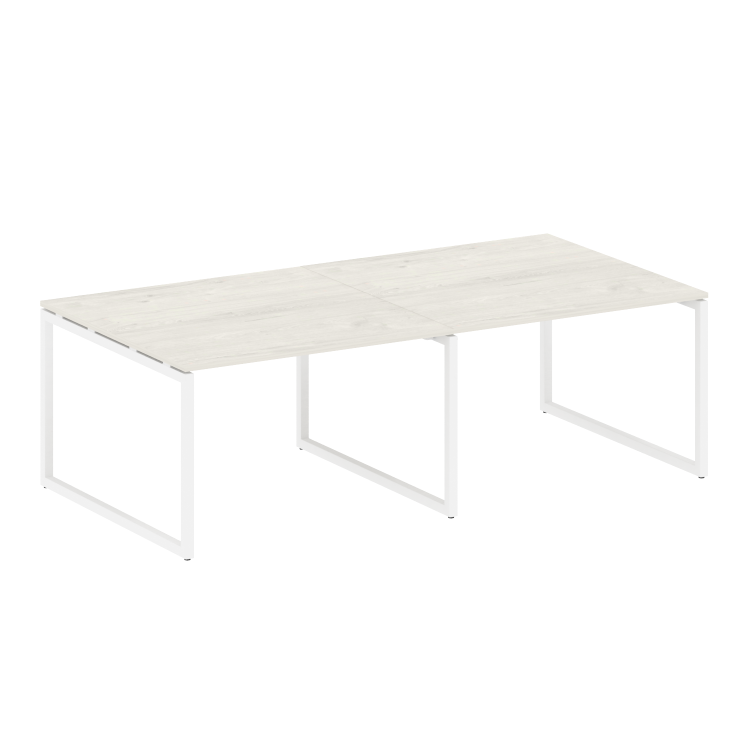 Metal System Quattro Перег. стол (2 столешницы) на О-образном м/к 40БО.ПРГ-2.2 Дуб Наварра/Металл Бе