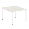 Metal System Переговорный стол (1 столешница) на П-образном м/к БП.ПРГ-1.1 Дуб Наварра/Металл Белый