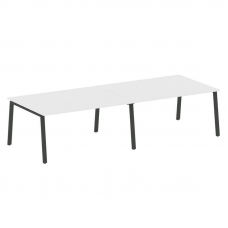 Metal System Переговорный стол (2 столешницы) на А-образном м/к БА.ПРГ-2.4 Белый/Металл Антрацит 320