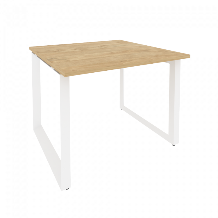 Onix Стол переговорный O.MO-PRG-1.1 Тиквуд Светлый/Металл Белый 980*980*750