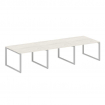 Metal System Переговорный стол (3 столешницы) на О-оразном м/к БО.ПРГ-3.2 Дуб Наварра/Металл Серый 3