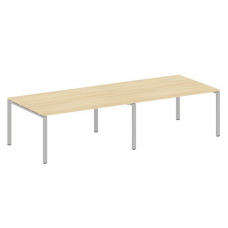Metal System Переговорный стол (2 столешницы) на П-образном м/к БП.ПРГ-2.4 Акация Лорка/Металл Серый