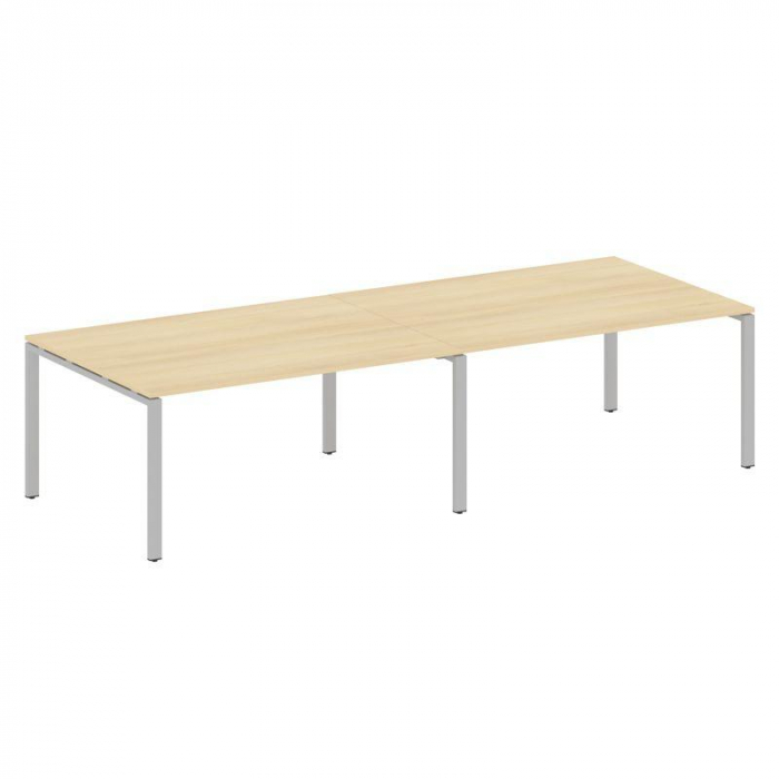 Metal System Переговорный стол (2 столешницы) на П-образном м/к БП.ПРГ-2.4 Акация Лорка/Металл Серый