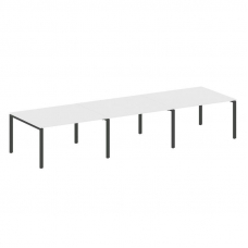 Metal System Переговорный стол (3 столешницы) на П-оразном м/к БП.ПРГ-3.3 Белый/Металл Антрацит 4200