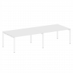 Metal System Quattro Переговорный стол (2 столешницы) на П-образном м/к 50БП.ПРГ-2.4 Белый/Металл Бе