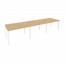 Onix Стол переговорный O.MP-PRG-3.2 Тиквуд Светлый/Металл Белый 3540*980*750