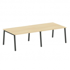 Metal System Переговорный стол (2 столешницы) на А-образном м/к БА.ПРГ-2.3 Акация Лорка/Металл Антра