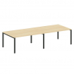 Metal System Переговорный стол (2 столешницы) на П-образном м/к БП.ПРГ-2.4 Акация Лорка/Металл Антра