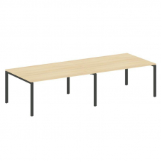 Metal System Переговорный стол (2 столешницы) на П-образном м/к БП.ПРГ-2.4 Акация Лорка/Металл Антра