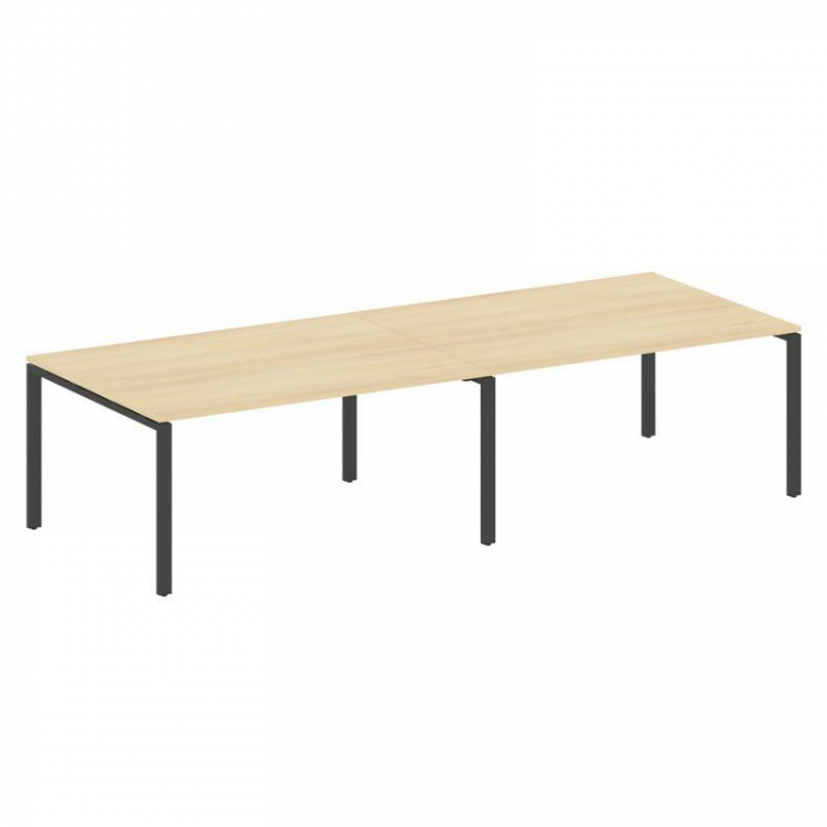 Metal System Переговорный стол (2 столешницы) на П-образном м/к БП.ПРГ-2.4 Акация Лорка/Металл Антра