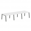 Metal System Переговорный стол (3 столешницы) на А-образном м/к БА.ПРГ-3.2 Белый/Металл Антрацит 360