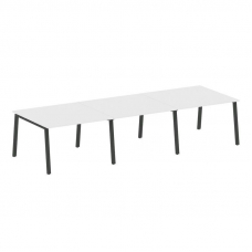 Metal System Переговорный стол (3 столешницы) на А-образном м/к БА.ПРГ-3.2 Белый/Металл Антрацит 360