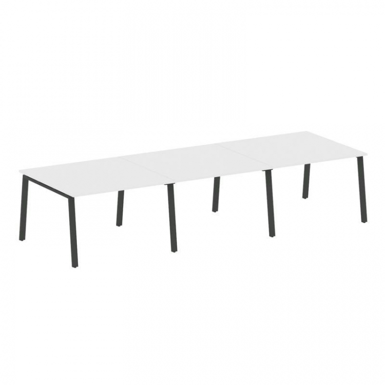 Metal System Переговорный стол (3 столешницы) на А-образном м/к БА.ПРГ-3.2 Белый/Металл Антрацит 360