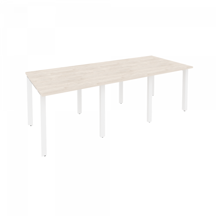 Onix Стол переговорный O.MP-PRG-3.0 Денвер Светлый/Металл Белый 2340*980*750