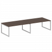Metal System Quattro Переговорный стол (2 столешницы) на О-образном м/к 50БО.ПРГ-2.5 Венге Цаво/Мета