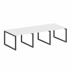 Metal System Quattro Переговорный стол (3 столешницы) на О-оразном м/к 50БО.ПРГ-3.1 Белый/Металл Ант