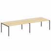 Metal System Quattro Переговорный стол (2 столешницы) на П-образном м/к 40БП.ПРГ-2.5 Акация Лорка/Ме