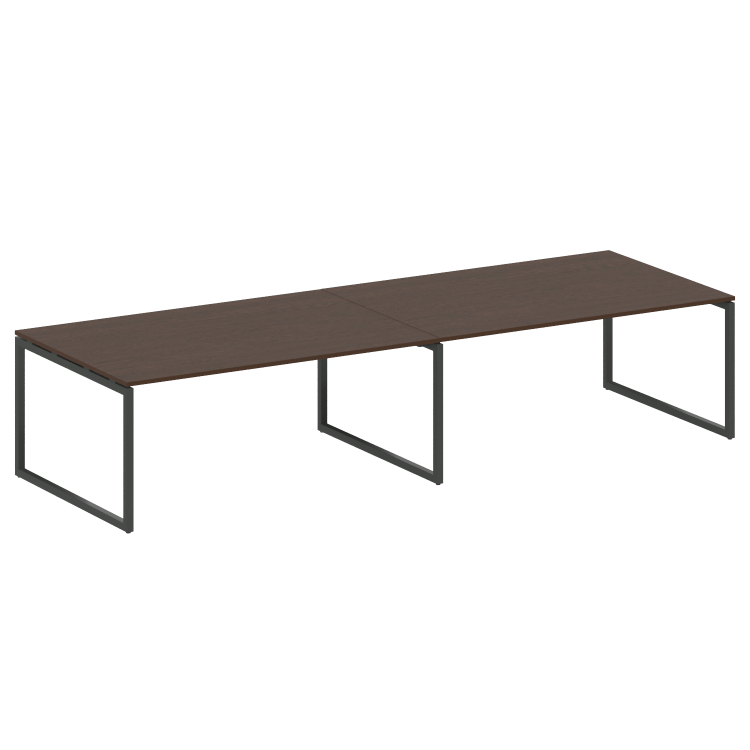 Metal System Quattro Перег. стол (2 столешницы) на О-образном м/к 40БО.ПРГ-2.5 Венге Цаво/Металл Ант