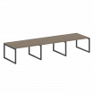 Metal System Quattro Переговорный стол (3 столешницы) на О-оразном м/к 50БО.ПРГ-3.3 Вяз Благородный/