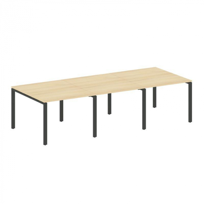 Метал Систем Переговорный стол (3 столешницы) на П-оразном м/к БП.ПРГ-3.1 Акация Лорка/Металл Антрац