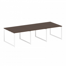 Metal System Quattro Перег. стол (3 столешницы) на О-оразном м/к 40БО.ПРГ-3.1 Венге Цаво/Металл Белы