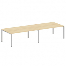 Metal System Переговорный стол (2 столешницы) на П-образном м/к БП.ПРГ-2.5 Акация Лорка/Металл Серый