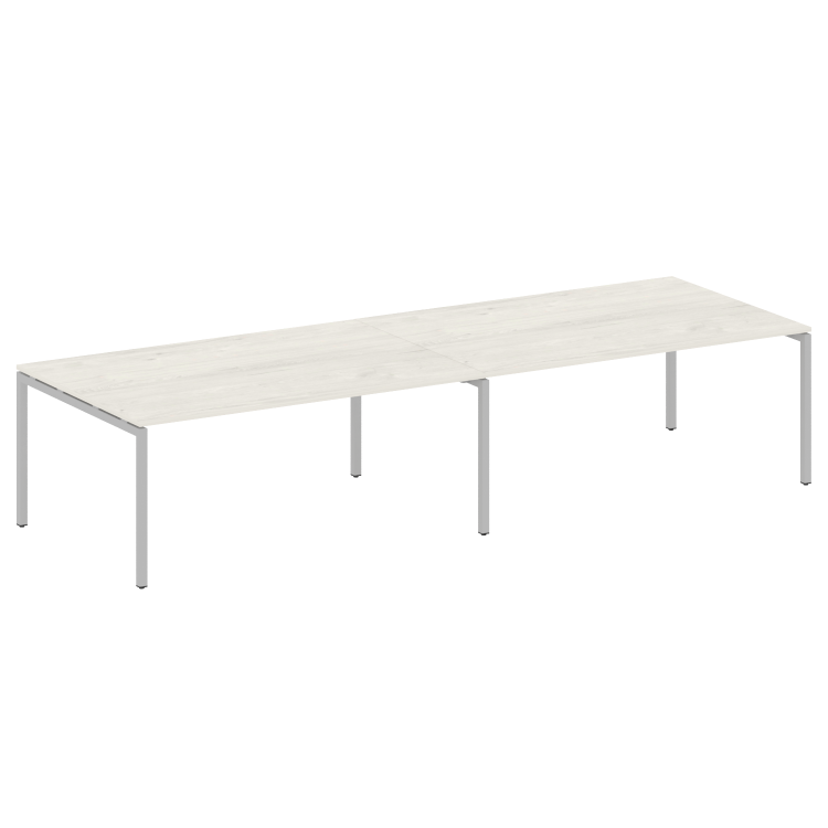 Metal System Quattro Переговорный стол (2 столешницы) на П-образном м/к 40БП.ПРГ-2.5 Дуб Наварра/Мет