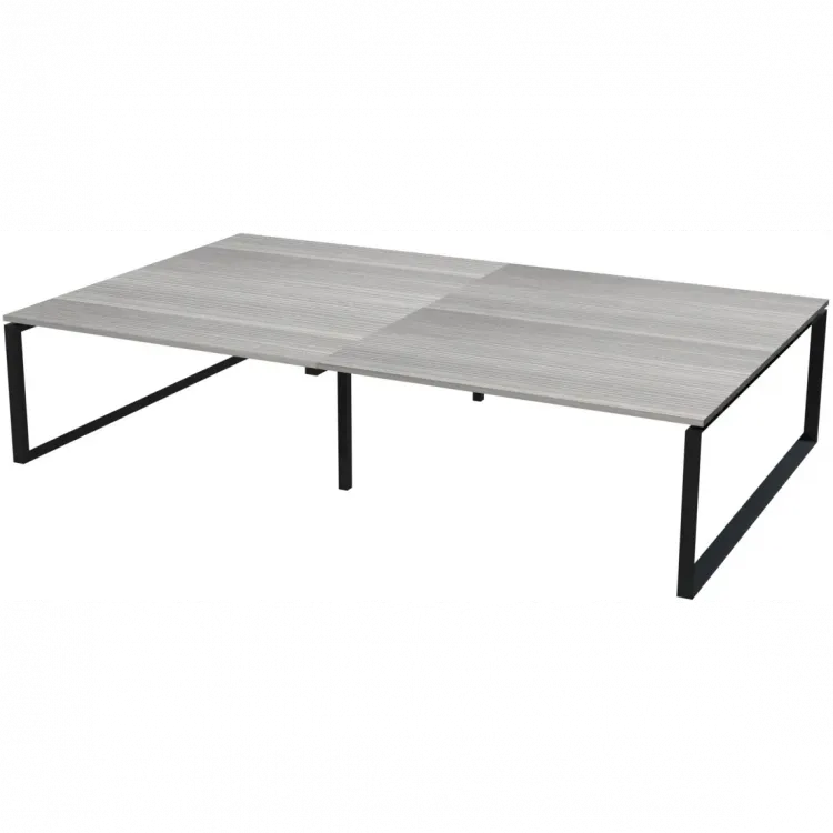 Стол переговорный на металлокаркасе НТМП.О.120.11.2 Лиственница/Антрацит 2400x1100x750 Аргентум-МП