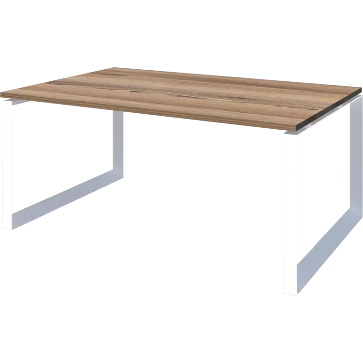 Стол переговорный на металлокаркасе НТМП.О.160.11 Дуб сафари/Белый 1600x1100x750 Аргентум-МП