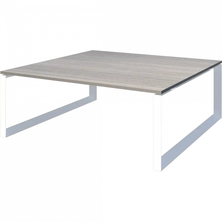 Стол переговорный на металлокаркасе НТМП.О-200.11 Лиственница/Белый 2000x1100x750 Аргентум-МП