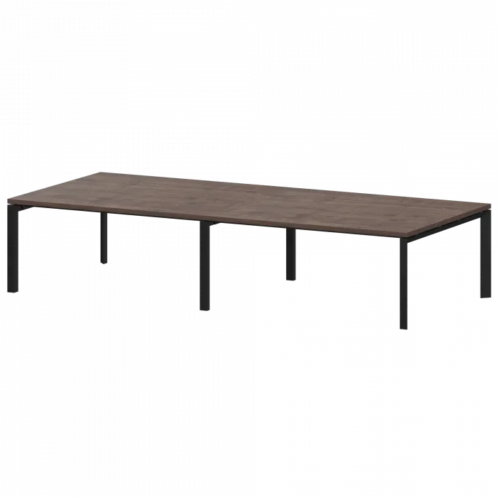 Стол переговорный на металлокаркасе КТМ-32.14.38 Дуб апрель/Черный 3200x1400x750 Акцент