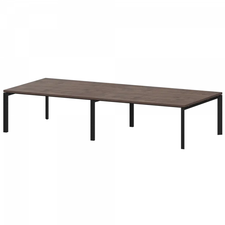 Стол переговорный на металлокаркасе КТМ-32.14.38 Дуб апрель/Черный 3200x1400x750 Акцент