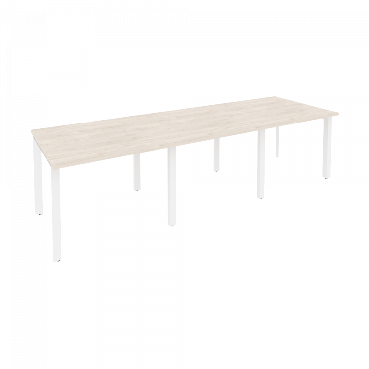 Onix Стол переговорный O.MP-PRG-3.1 Денвер Светлый/Металл Белый 2940*980*750