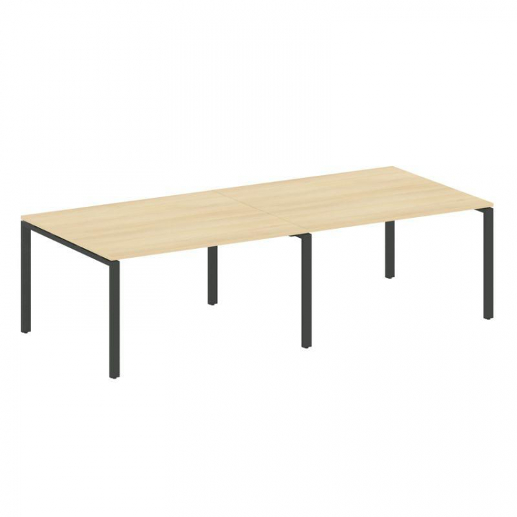 Metal System Переговорный стол (2 столешницы) на П-образном м/к БП.ПРГ-2.3 Акация Лорка/Металл Антра