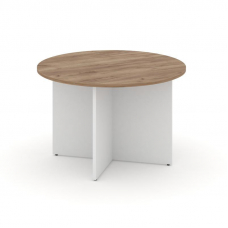 Style Project Стол переговорный кругл. SN-D.SPRG-004 Дуб Табак/Белый 1180*1180*750