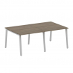 Metal System Переговорный стол (2 столешницы) на А-образном м/к БА.ПРГ-2.1 Вяз Благородный/Металл Се