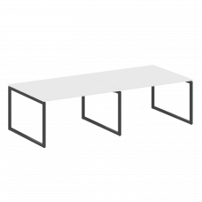 Metal System Quattro Перег. стол (2 столешницы) на О-образном м/к 40БО.ПРГ-2.3 Белый/Металл Антрацит