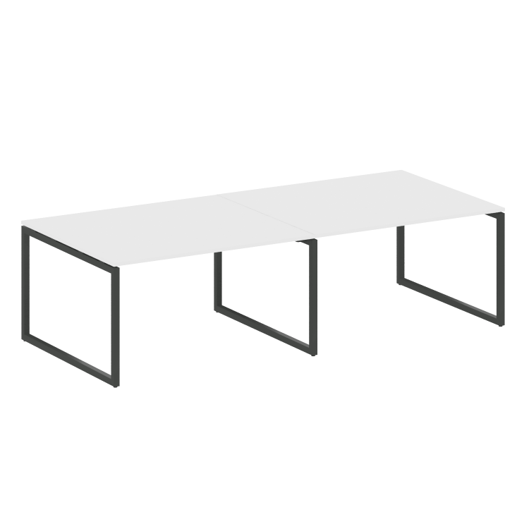Metal System Quattro Перег. стол (2 столешницы) на О-образном м/к 40БО.ПРГ-2.3 Белый/Металл Антрацит
